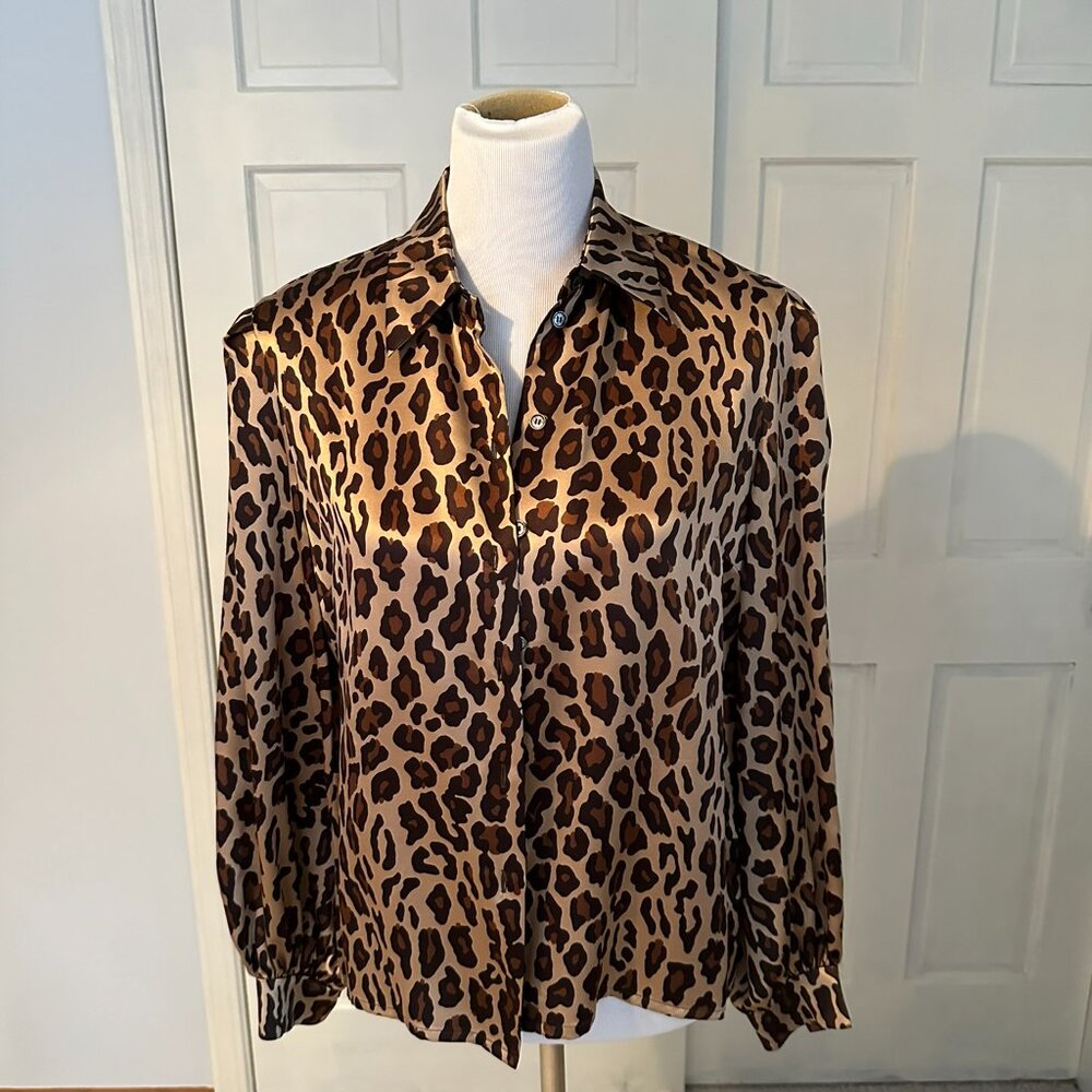 (Sold on eBay) Celine Leopard Print Blouse